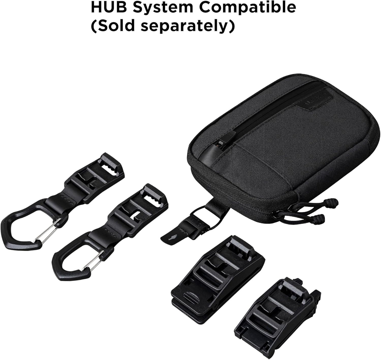 ALPAKA Admin Pouch Pro EDC Organizer - Small Tool Pouch with Smooth Zipper, Weatherproof Storage for Electronics, Cables, Travel Accessories - Black Axogrid 300D Fabric