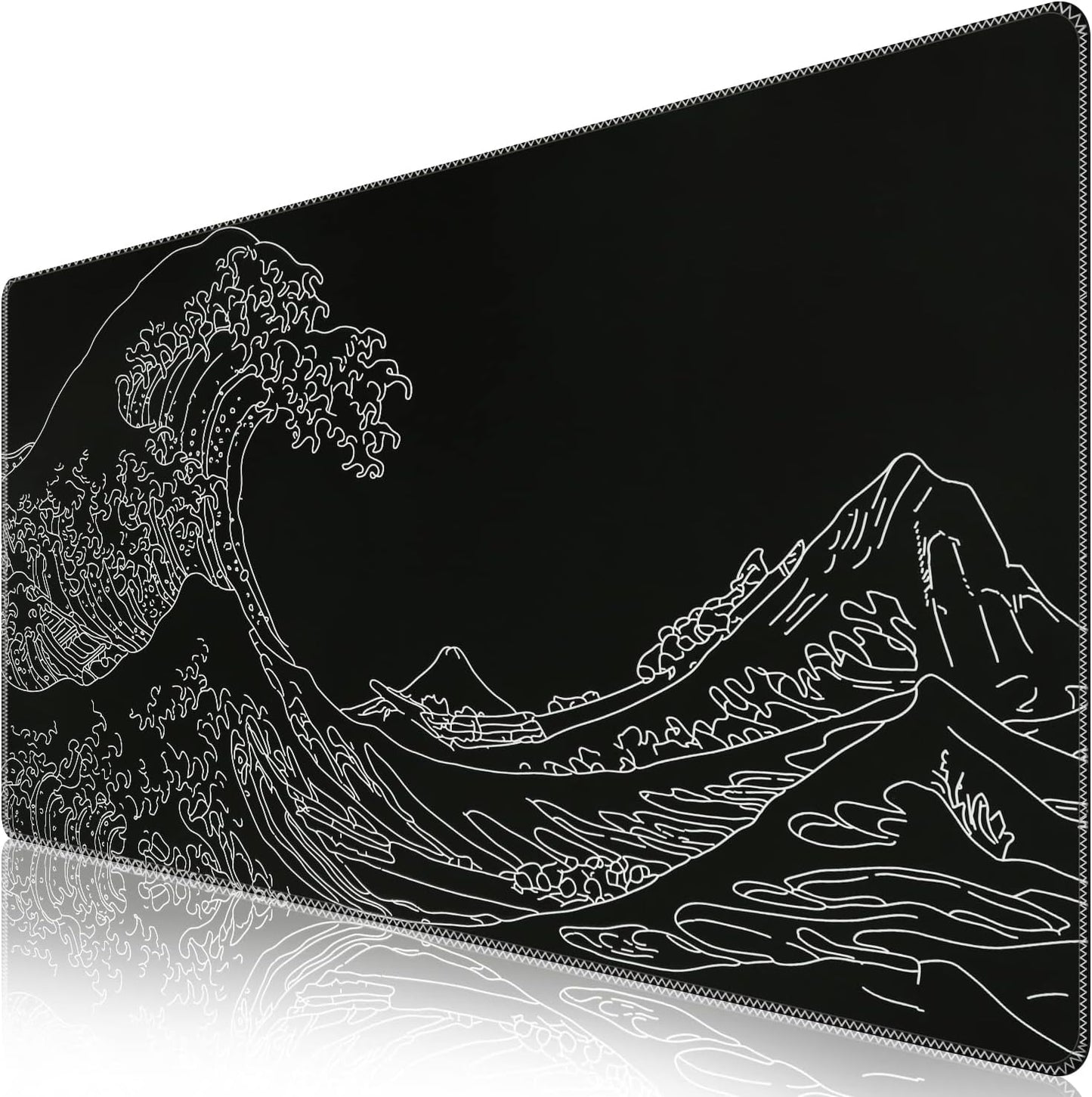 iCasso Desk Cover Mat, Office Mouse Pad, Desk Protector Mat, Extra Large Matt for Desktop,Anti-Slip XXL Big Mousepad with Stitched Edges for Computer Keyboard Retro Black - Colors B
