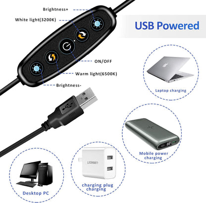 Cyezcor Video Conference Lighting Kit, Ring Light for Monitor Clip On,for Remote Working, Distance Learning,Zoom Call, Self Broadcasting and Live Streaming, Computer Laptop Video Conferencing