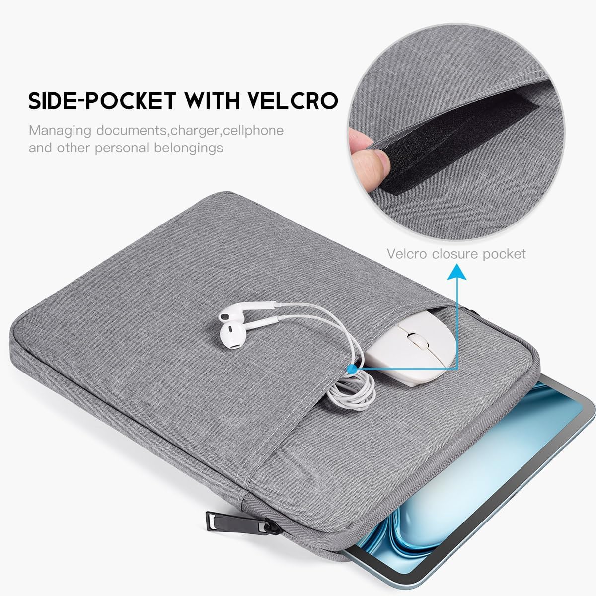 9-11 inch Tablet Sleeve Case for Fire Max 11 Tablet/Kindle Fire HD 10 Plus 10.1", iPad Pro M5 M4 /A16 11-in, iPad Air M2 M3 M4, 10.2 10.5 10.9 iPad Air, Galaxy Tab A9+ Plus, Fit Magic Keyboard -Purple