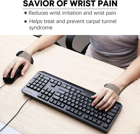 JIKIOU Right-Handed Truly Ergonomic Wrist Rest for Mouse 2 Pack, Carpal Tunnel Support, Pain Relief, Anti-Fatigue, Easy Glide, Office Computer Laptop Gaming Black