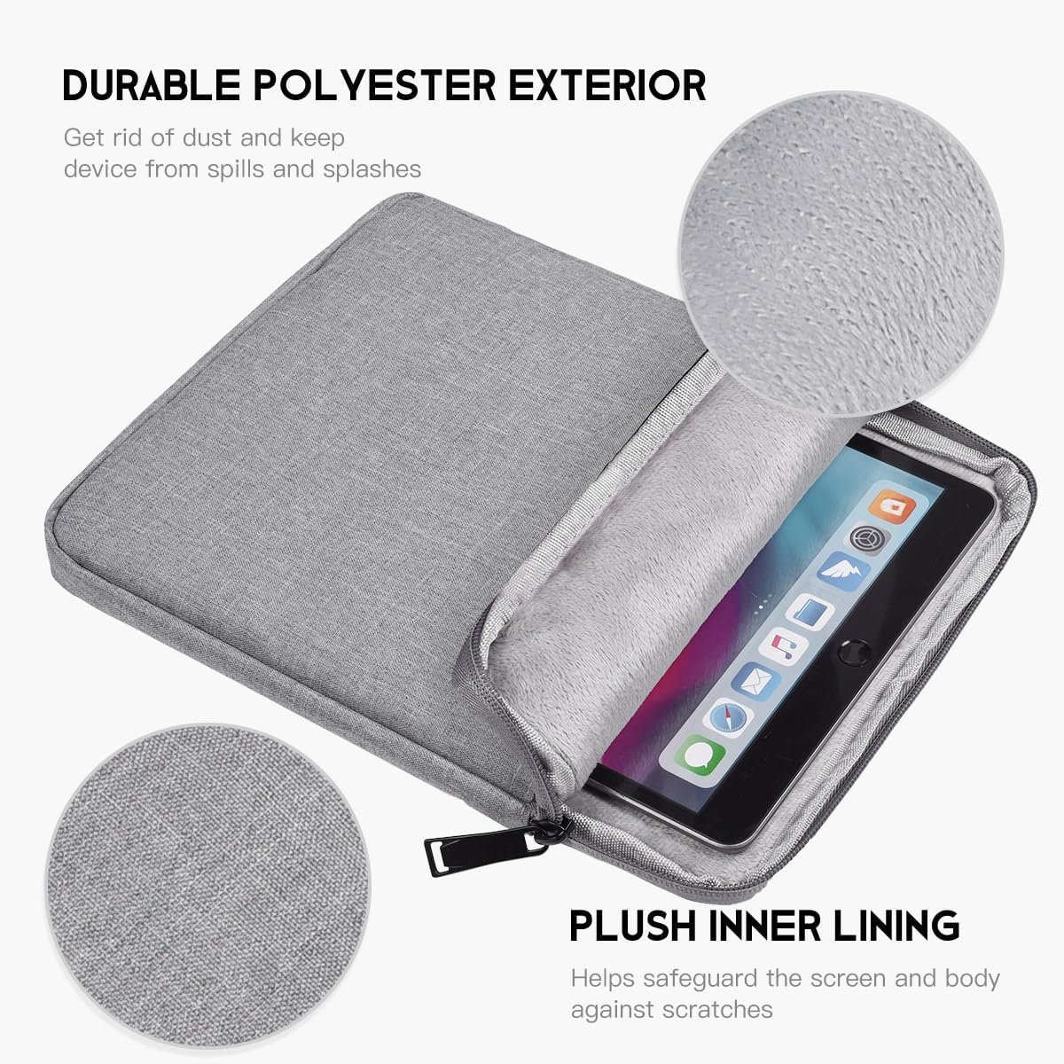 9-11 inch Tablet Sleeve Case for Fire Max 11 Tablet/Kindle Fire HD 10 Plus 10.1", iPad Pro M5 M4 /A16 11-in, iPad Air M2 M3 M4, 10.2 10.5 10.9 iPad Air, Galaxy Tab A9+ Plus, Fit Magic Keyboard -Purple