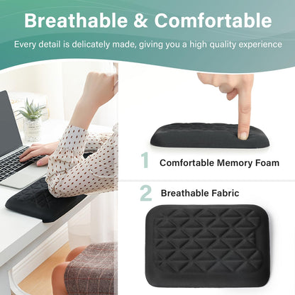L-Shaped Desk EdgeRest, 2-Piece Set, Plam & Wrist & Forearm & Elbow Comfort Support for Table or Desk Edge, Non-Slip, Memory Foam Padding, Ergonomic Design, Separate Design (11.8 * 3.9 inch)