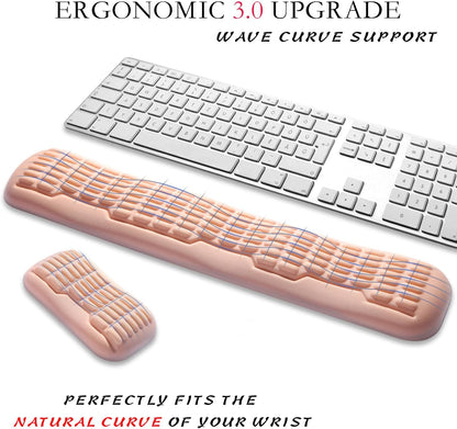 UnivoColors Ergonomic Mouse Wrist Rest,Latest 3.0 Wave Curve Design,High-Resilience Memory Foam Non-Slip Base,Reduces Wrist Fatigue,Ideal for Office Gaming & Long Hours of Use(Black)