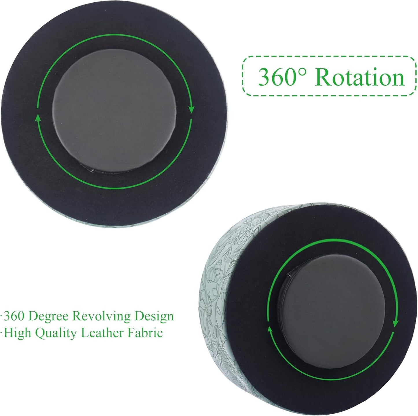 Round Leather Art Supply Organizer,Remote Control Holder,360 Degree Rotating,Multi-Functional Pencil Holder,4 Compartments Desktop Stationary Organizer(1-Fractal Flower) | Round - Colors B