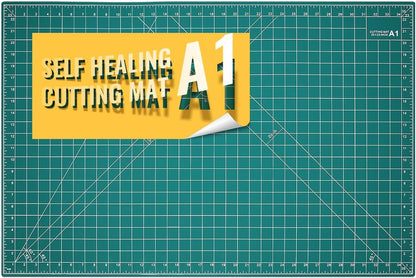Prime Vinyl Cutting Mat, 23" x 35" Large Self Healing Sewing Mat, 5-Ply Heavy Cut Board, Rotary Cutting Mat for Crafts, Sewing Supplies and Quilting Tools.