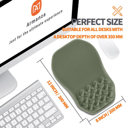 Ergonomic Slope Mouse Pad Wrist Support, Wrist Rest Mousepad for Carpal Tunnel Pain Relief with Massage Bulge and Slow Rebound Memory Foam (12x8 inch, Black)