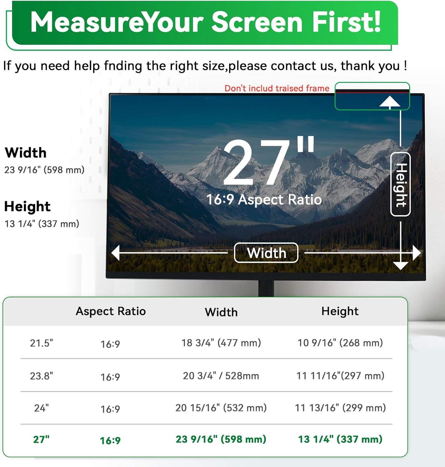 [2 Pack] Magnetic Hanging 24 Inch Computer Anti Blue Light Screen Protector for 16:9 Aspect Ratio Widescreen Monitor, Eye Protection Anti-Glare Light LED PC Screen Protector, Removable 24 in Protective Film