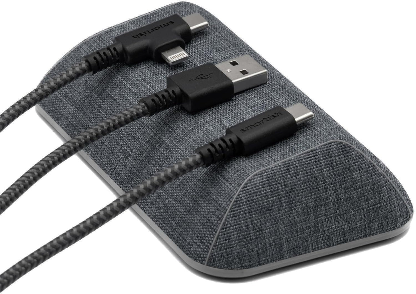 Smartish® Magnetic Cord Holder - Cable Wrangler Organizer with Magnet Clips for Charger Management on Desktop, Nightstand for USB-C + Lightning - Lightly Toasted Beige
