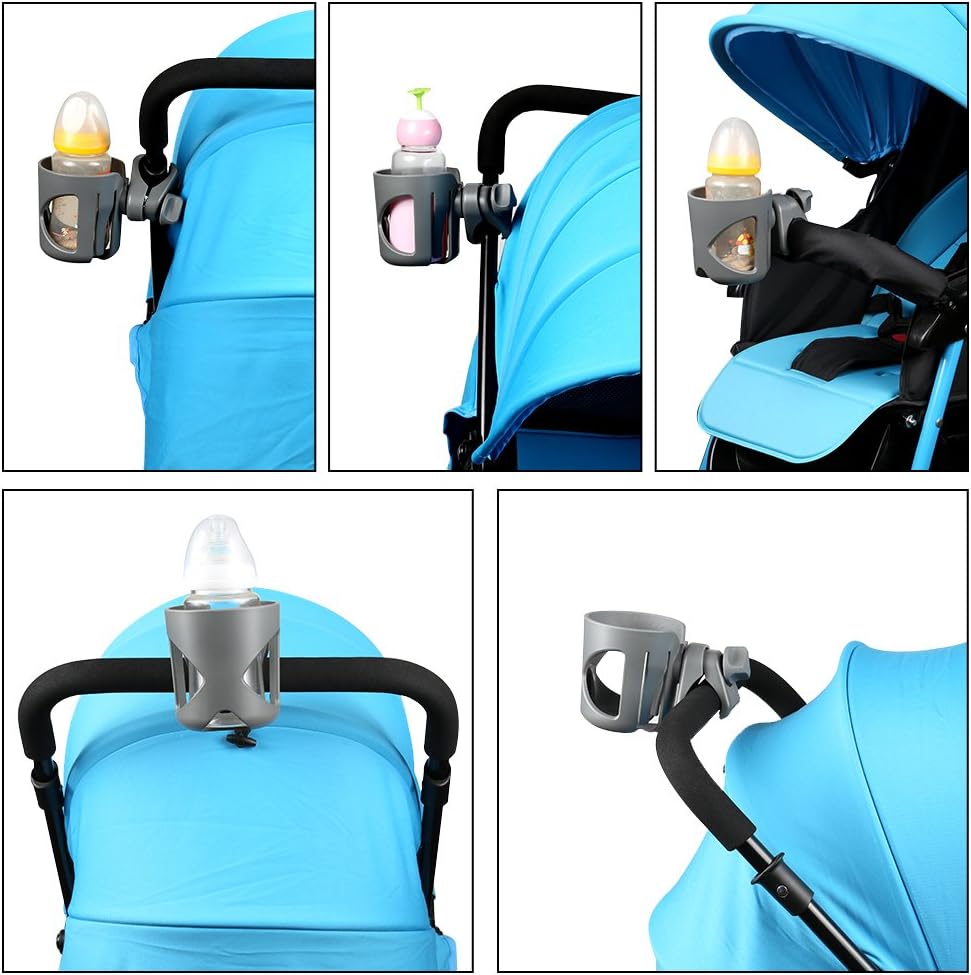 Accmor Stroller Cup Holder, Universal Cup Holder for Stroller Walker Bike, 360° Rotatable Large Caliber Designed Bottle Holder for Stroller, Bike, Wheelchair, Scooter