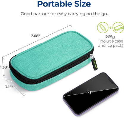 AUVON Insulin Cooler Travel Case with 2 x 90g TSA Approved Ice Packs, Diabetic Medication Insulated Cooling Bag for Insulin Pens and Diabetic Supplies Storage, Compact for Daily Life and Trips