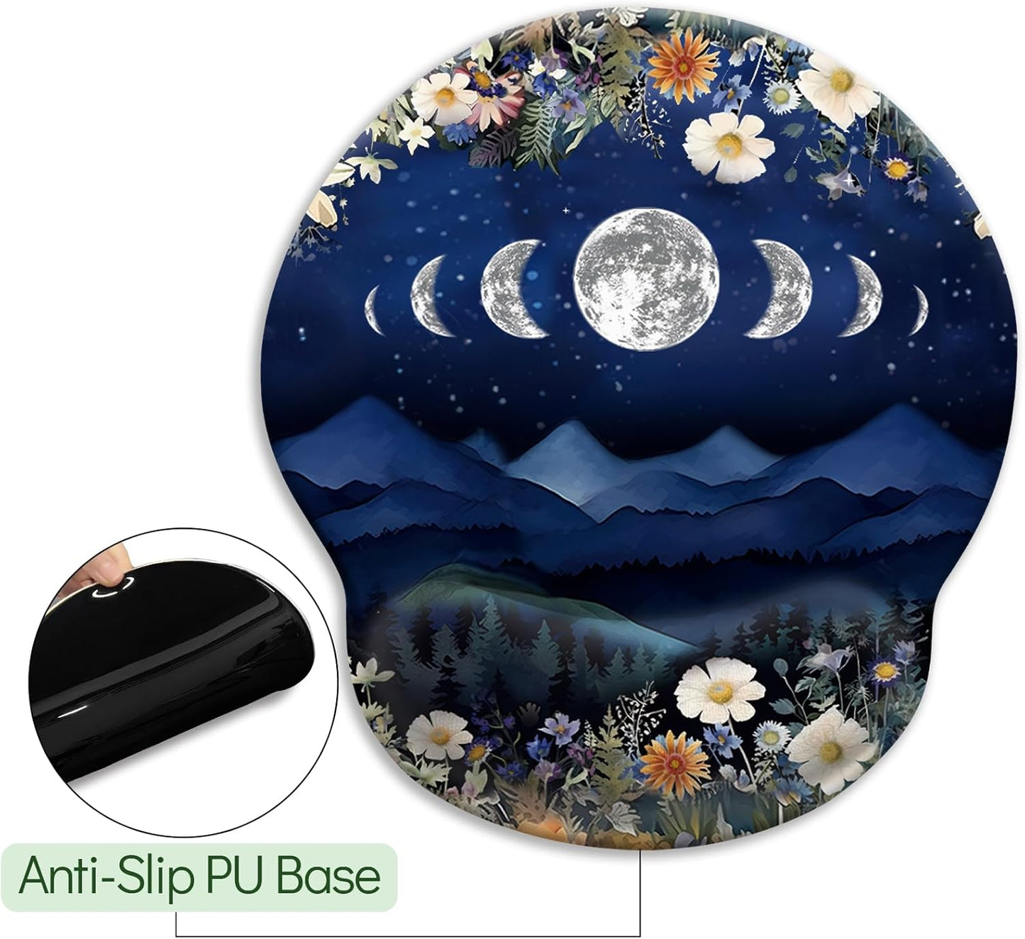 LIMKRIAN Cat Ergonomic Mouse Pad with Wrist Rest, Gaming Mouse Pad with Wrist Support, Funny Mouse Pads for Desk, Computer Mousepad with Non-Slip Pain Relief PU Base, Cute Office Desk Accessories
