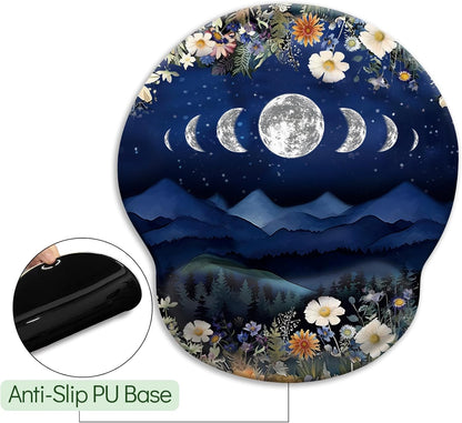 LIMKRIAN Cat Ergonomic Mouse Pad with Wrist Rest, Gaming Mouse Pad with Wrist Support, Funny Mouse Pads for Desk, Computer Mousepad with Non-Slip Pain Relief PU Base, Cute Office Desk Accessories