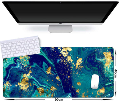 iCasso Desk Cover Mat, Office Mouse Pad, Desk Protector Mat, Extra Large Matt for Desktop,Anti-Slip XXL Big Mousepad with Stitched Edges for Computer Keyboard Retro Black - Colors A