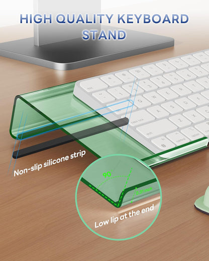 Laborio Computer Keyboard Stand for Desktop, Keyboard Riser Wrist Rest Holder for Easy Typing, Office Desk, Home, School Accessories(Coffee)