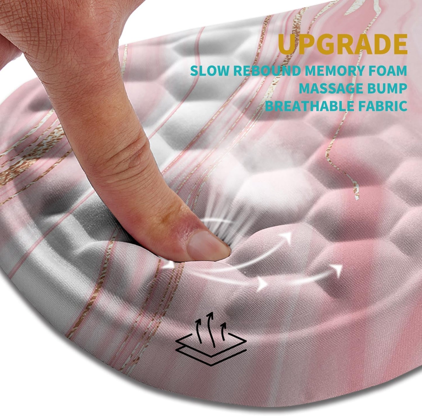 Hokafenle Ergonomic Mouse Pad Wrist Support, Wrist Rest Mousepad for Carpal Tunnel Pain Relief with Integrated Memory Foam Slope Massage Bulge (11.8x7.9 inch,Topographic Contour)