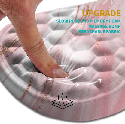 Hokafenle Ergonomic Mouse Pad Wrist Support, Wrist Rest Mousepad for Carpal Tunnel Pain Relief with Integrated Memory Foam Slope Massage Bulge (11.8x7.9 inch,Topographic Contour)