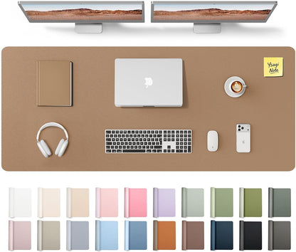 YSAGi Leather Office Desk Pad Protector, Large Mouse Pad, Non-Slip, PU Leather, Laptop Desk Blotter, Waterproof Writing Pad for Office and Home, Black, 23.6" x 13.8" - Colors A