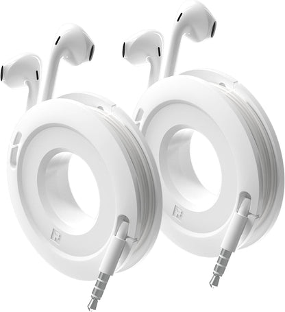Side Winder Mini and Max Headphone, Earbud and Charging Cable Winder and Organizer Perfect for Wrapping Earbuds and Cords for Travel and Organization 2-Pack (White, Max)