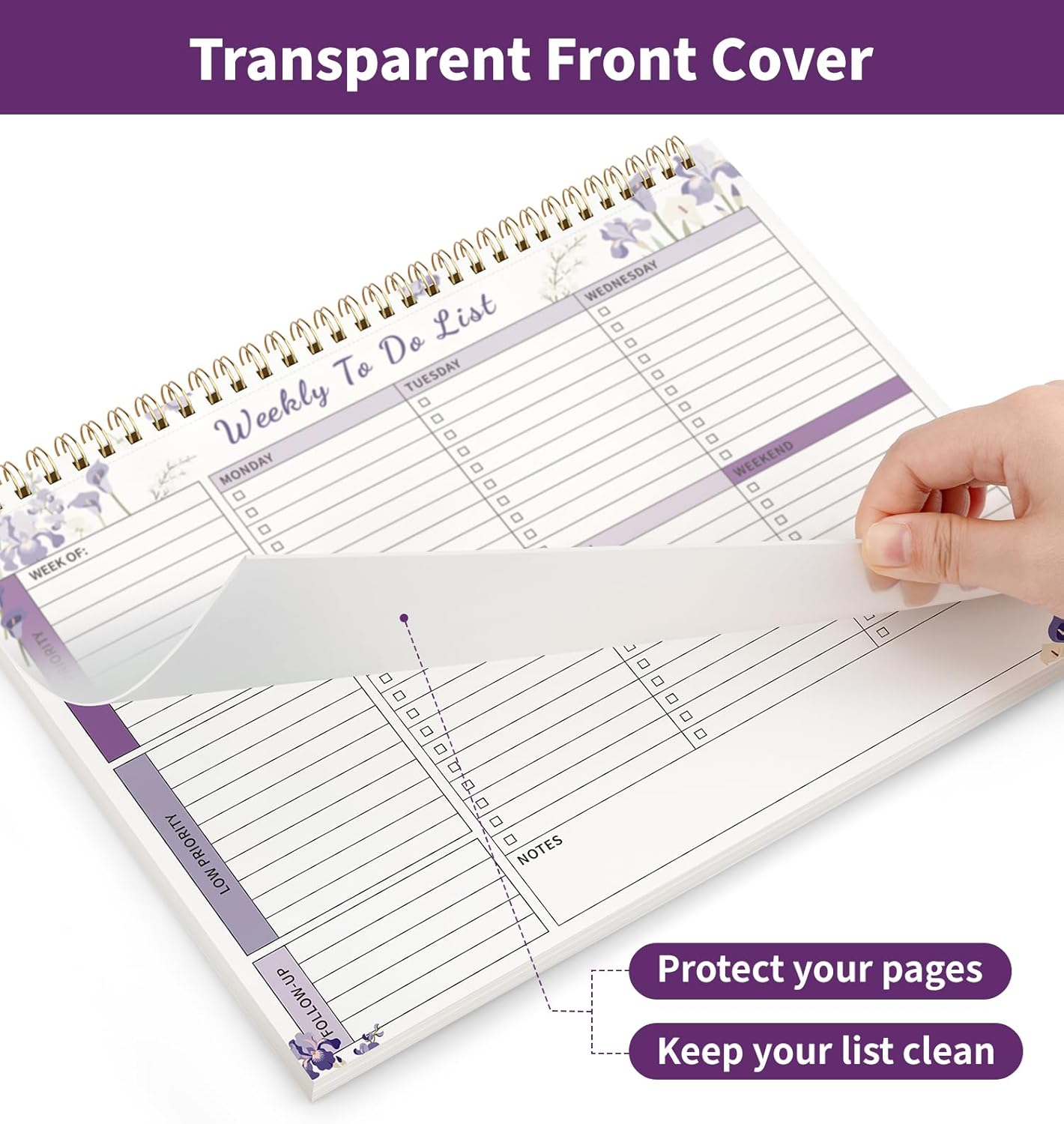 104 Pgs Weekly To Do List Notepad, 52 Duplex-Printed Undated Sheets 100 GSM（8.5"×11") Weekly Desk Planner For Work Home School Office Desk Accessories Supplies & Goal Setting Tasks - Green