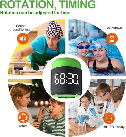 Table Twist Timer, Large LED Display Stopwatch, Silent & Loud Alarm, 199 Minute Countdown & Up, Vintage Night Light, for Kitchen Cooking Meeting Teacher Classroom Office Yoga Fitness Games (Orange)