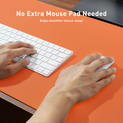 Aothia Leather Desk Pad Protector, Mouse Pad, Office Desk Mat, Non-Slip PU Leather Desk Blotter, Laptop Desk Pad, Waterproof Desk Writing Pad for Office and Home (Brown,23.6" x 13.7") - Colors A