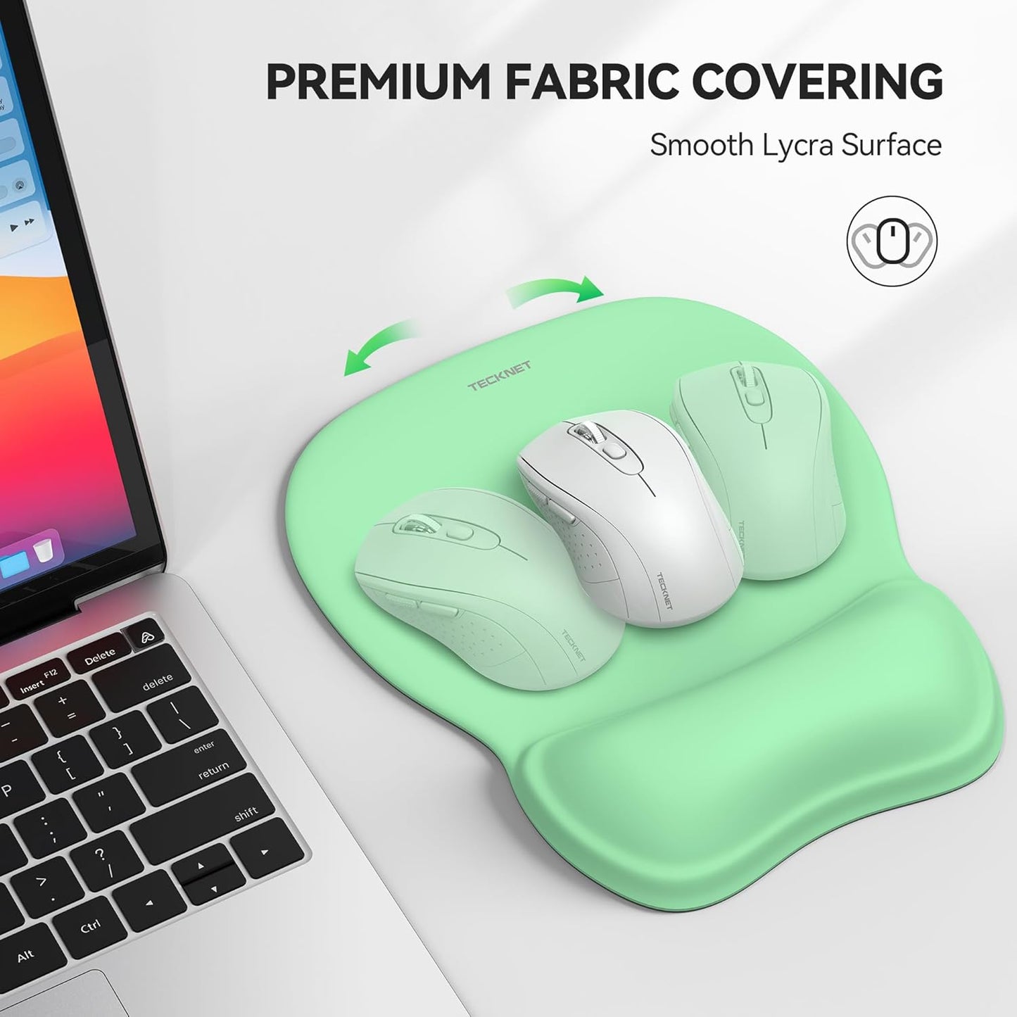 TECKNET Gel Mouse Pad with Wrist Rest, Ergonomic Office Mousepad with Wrist Support - Non-Slip & Smooth Surface Comfortable Desk Accessories Mat for Office, Gaming and Study - Gradient