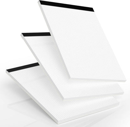 Dot Grid Notepad 8.5 x 11, 2 Pack, 5x5 Dotted Graph Paper 8-1/2 x 11", Dotted Journal Notepad for Sketching Journaling, Micro Perforated, White Thick Paper 1/5" Dots Notes Writing Pad, 30 Sheets/Pad