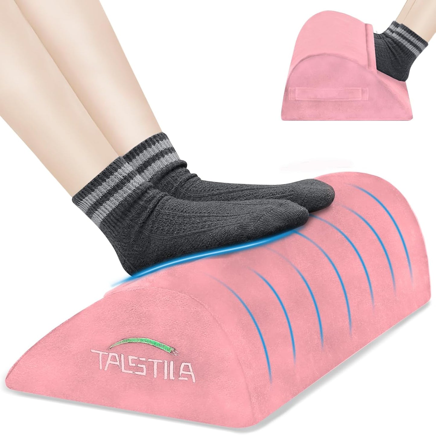 TALSTILA Foot Rest for Under Desk at Work, Footrest with Warm Plush Feet Pocket, Ergonomic Foam Foot Stool, Under Desk Footrests, for Office Desks & Office Chair - Back & Leg Pain Relief