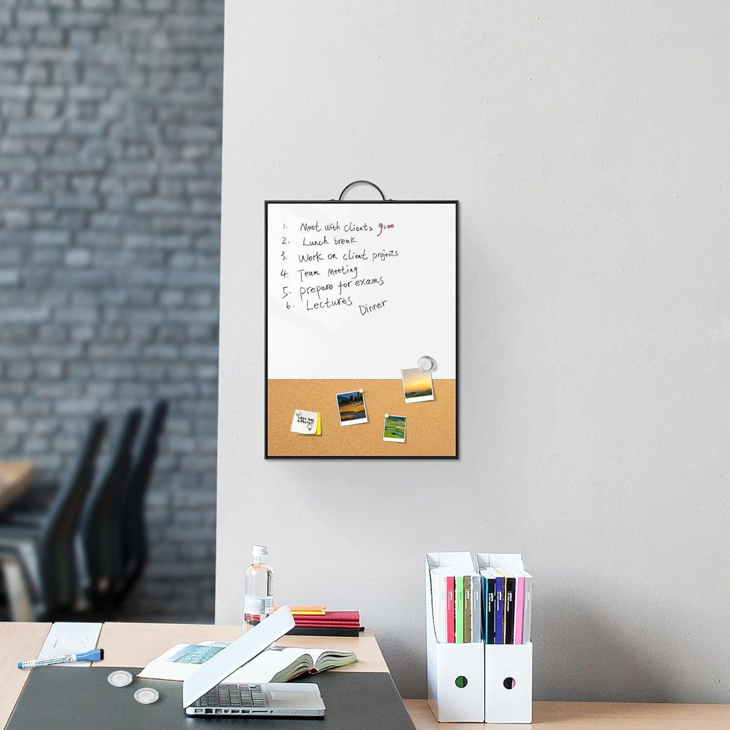 Weekly Planner Dry Erase Calendar for Wall Hanging, 16"x12" Aluminum Frame Whiteboard Calendar with Handle, Portable White Board as Office to Do List, Meal Planner for Home Kitchen