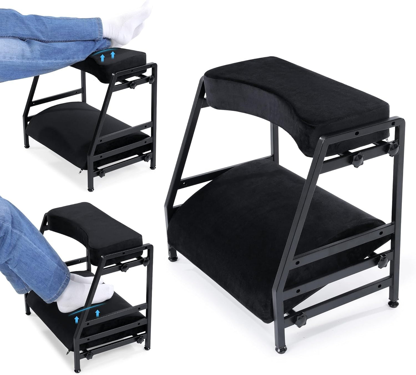 BALAPET Adjustable Double Step Footrest, High-Density Foam with Sturdy Iron Frame Foot Rest Under Desk for Office, Ergonomic Footrest with Washable Cover for Desk Work Office Life, Home