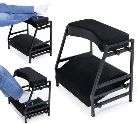 BALAPET Adjustable Double Step Footrest, High-Density Foam with Sturdy Iron Frame Foot Rest Under Desk for Office, Ergonomic Footrest with Washable Cover for Desk Work Office Life, Home