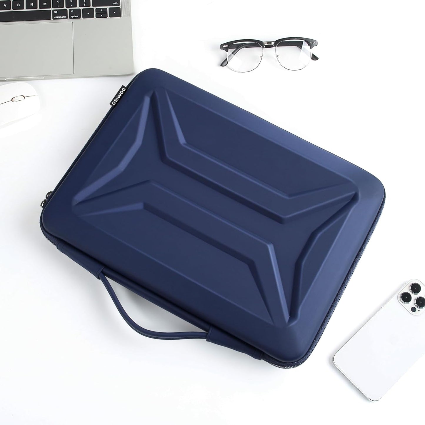 DOMISO 15.6-16 Inch Laptop Hard Case, Waterproof Shockproof Hard Shell Laptop Sleeve Protective Carrying Case with Retractable Handle for Macbook Pro/Lenovo IdeaPad Legion/HP ENVY/Dell XPS,Black
