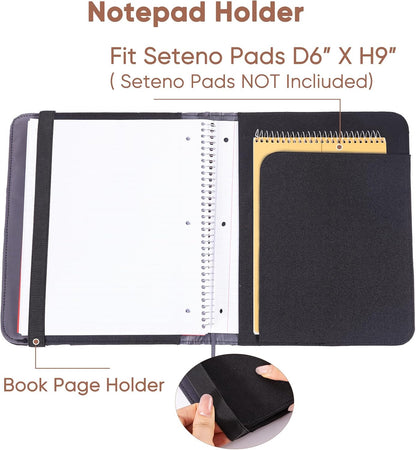 Journal Notebook Cover for Work, Journaling Notebooks Protector - Portfolio Organizer Compatible with Rocketbook Fusion, with Pen loop, Business Card Holder, File Pocket for accessories