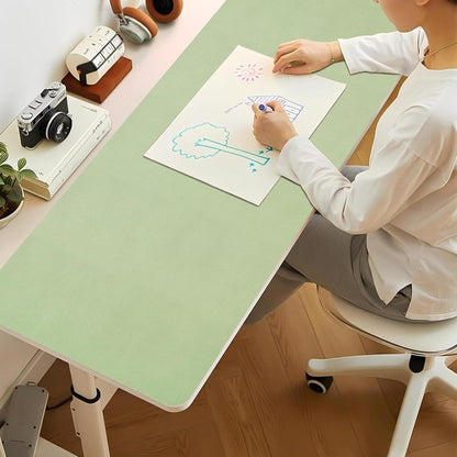 Bloss Leather Desk Pad and Keyboard Wrist Rest, Large Mouse Pad + Keyboard Pad+Mouse Wrist Support, Non-Slip Desk Mat Protector for Office, Home(31.5×15.7 Inches,Beige) - Colors A