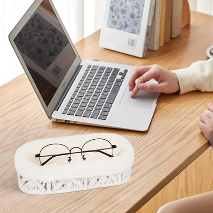 Glasses Holder,Anti-scratch Plush Lined Eyeglass Holder Stand for Nightstand Desk Storage Organizer