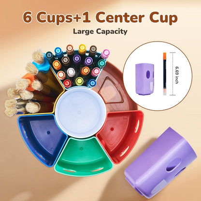 GAMENOTE Rotating Art Supplies Organizer - Lazy Susan Office School Supply for Kids Desk Organization and Storage Homeschool Craft Caddy Classroom Organization (Large)