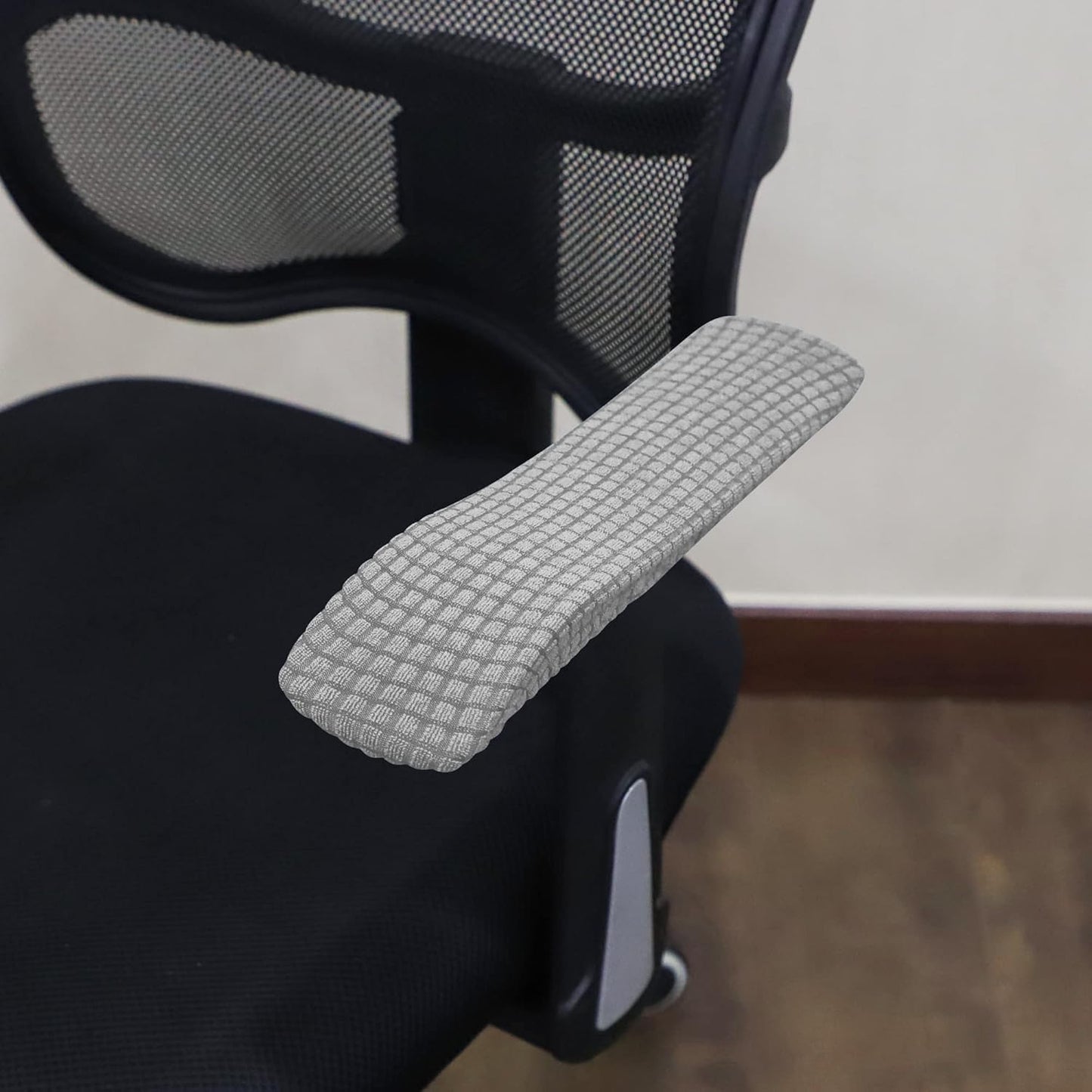 FORCHEER Office Chair Armrest Covers 12-15 Inch Velvet Elastic Black Arm Rest Covers for Desk Computer Chairs Washable