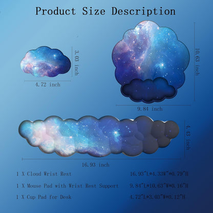 Cloud Keyboard Wrist Rest Dark Green Mouse Pad with Wrist Rest Ergonomic Wrist Pad Memory Foam Non-Slip Wrist Support for Computer Laptop Gaming Home Office Relief Typing Pain Green