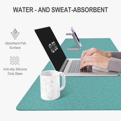 Auhoahsil Felt Desk Mat, Minimalist Large Mouse Pad XXL 35.5 x 15.7 in, Desk Matt for Desktop, Keyboard, Laptop, Computer, Office, Work from Home, Gaming, White
