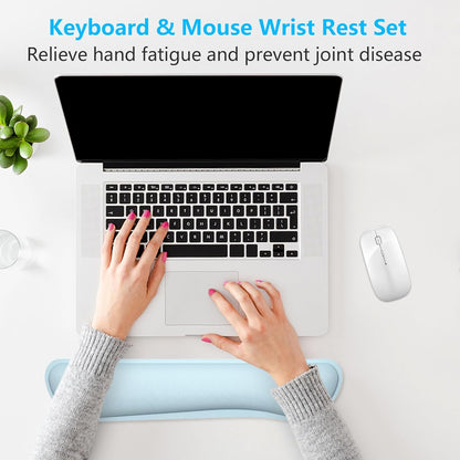 Dapesuom Enlarge Keyboard Wrist Rest, Memory Foam Keyboard Wrist Cushion for Computer Desk Mats Support, Pain Relief Ergonomic Mouse Pad Rests with Non-Slip Base for Gaming, Laptop, Radiant Orchid