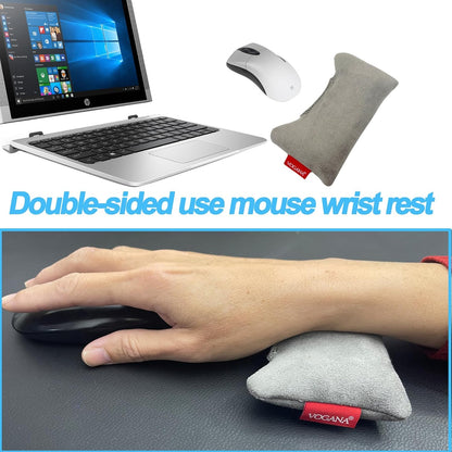 Vogana 1 Piece Mouse Soft Wrist Rest| Made from Suede and Mouse Support 100% Wool fillingr| for Computer, Laptop, PC Gaming Grey