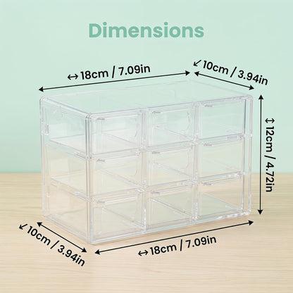 Acrylic Drawer Organizer, Clear Desk Organizer with Drawer, Plastic Stackable Storage Drawers with 6 Drawers, Dustproof Organizers for Jewelry, Craft, Office Supplies