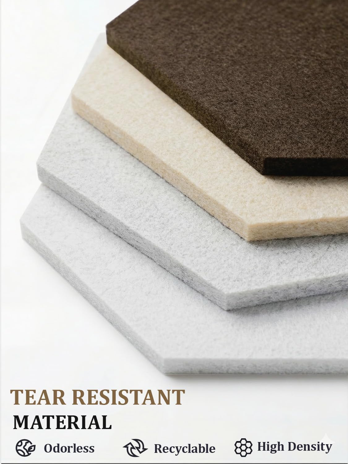 8 Pack Hexagon Felt Bulletin Board Tiles - 12" Large Thick Pin Board for Walls with 30 Push Pins, DIY Boards for Office Home School Decor, Aesthetic Hex Cork Board Alternative