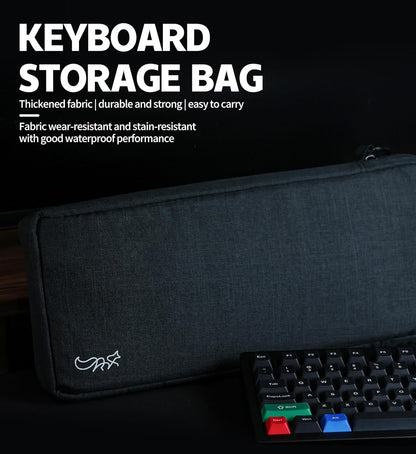 Chos 15.1x6.5-inch Black Keyboard Sleeve Wireless Keyboard Case Sleeve for Mechanical and Standard Keyboards Has Extra Pocket