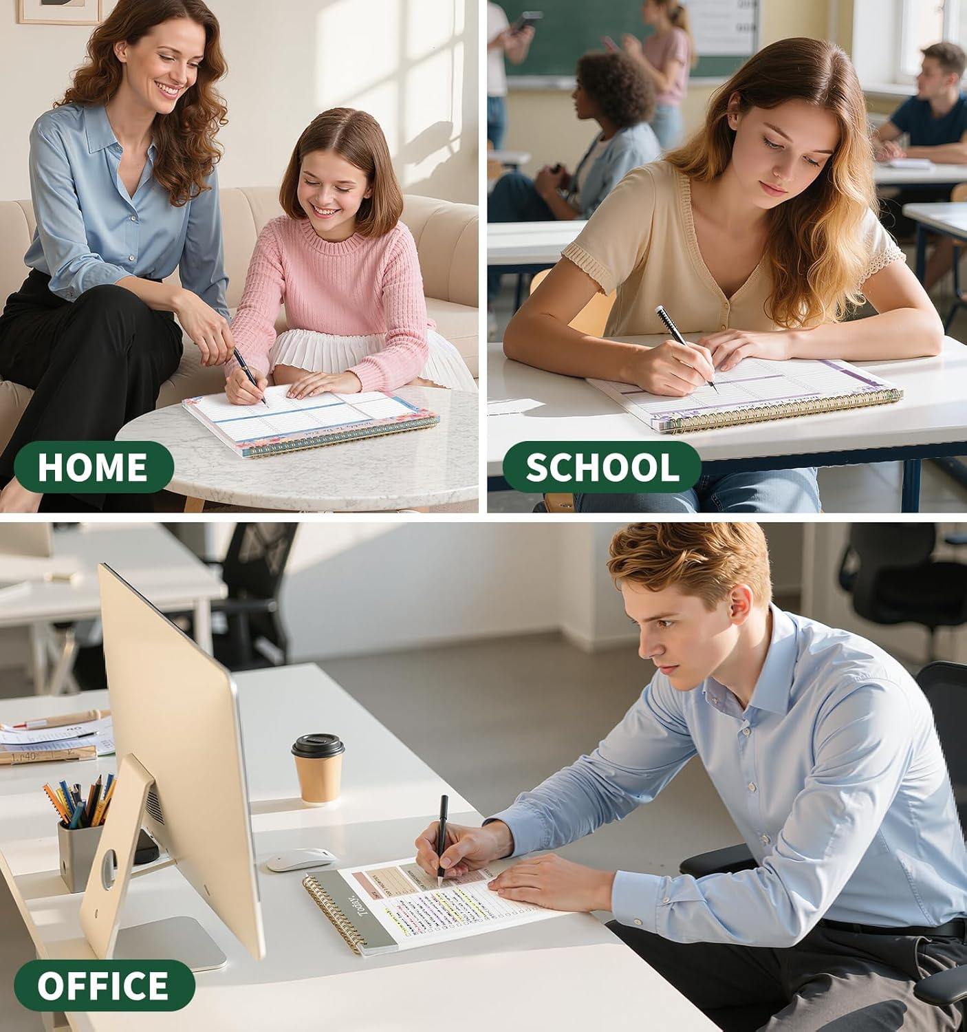 104 Pgs Weekly To Do List Notepad, 52 Duplex-Printed Undated Sheets 100 GSM（8.5"×11") Weekly Desk Planner For Work Home School Office Desk Accessories Supplies & Goal Setting Tasks - Green