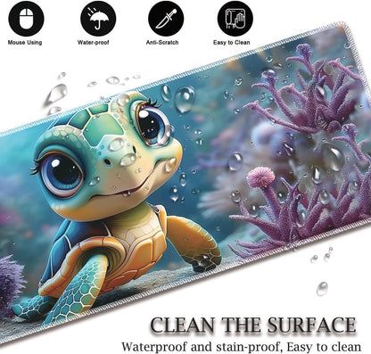 Mouse Wrist Rest and Keyboard Wrist Rest Pad Set, Non-Slip Rubber Base Smooth Surface Ergonomic Gaming Mouse Pad for Easy Typing and Pain Relief, Antique Blue Wood Grain Dog Paw + Coaster