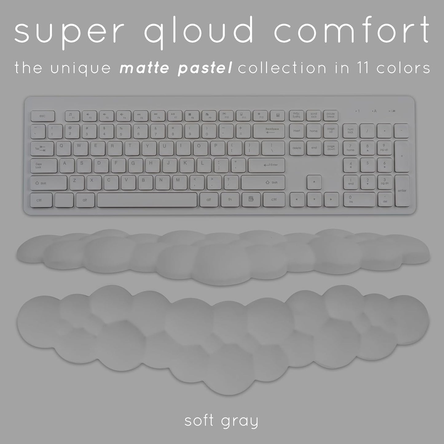 Purple Cloud Keyboard Wrist Rest – Create-ables Qloud Purple Wrist Rest for Computer Keyboard and Mouse, Ergonomic Memory Foam Wrist Pad with Non-Slip Base, Includes Cloud Mouse Pad