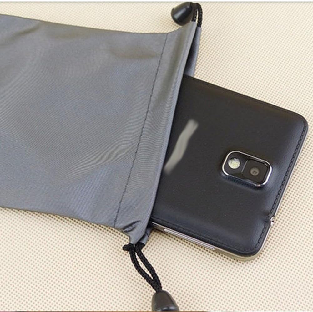 3 PCS Waterproof Carrying Storage Pouch Case Bags Drawstring Pocket Bags for Phones Power Bank Data Cable MP3 MP4 Accessories Bracelets Necklaces Rings Jewelry, etc, Gray