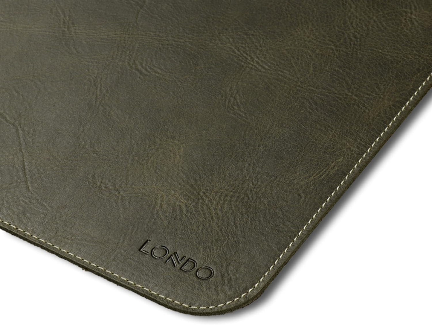 Londo Top Grain Leather Extended Mouse Pad – Large Desk Mat for Office & Gaming, Smooth Writing Surface, Non-Slip Base, Durable & Stylish Workspace Accessory